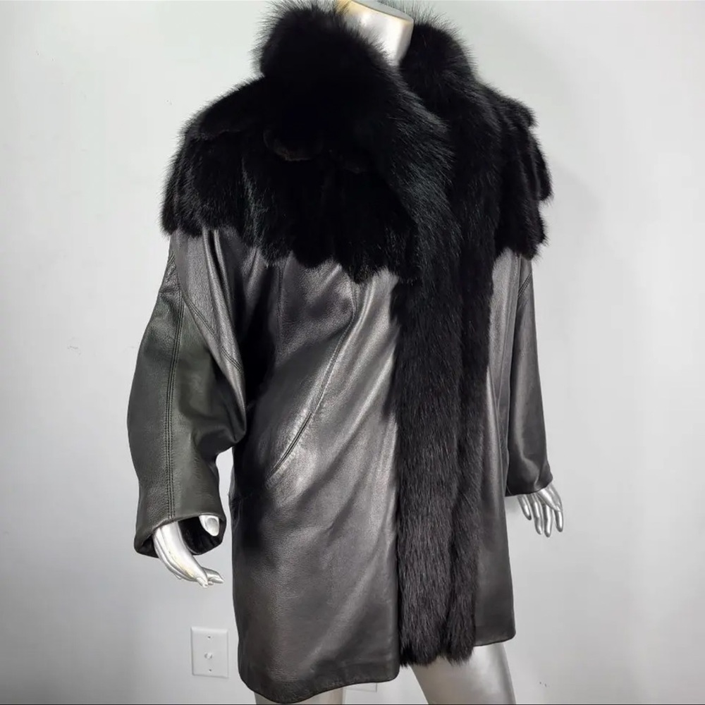 Stunning Mink Fur Lamb leather coat